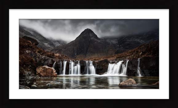 Fairy Pools Waterfall - Framed Print with Mount