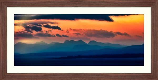 Dawn Over Mountains of Wester Ross - Framed Print with Mount