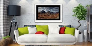Winter Colours of Three Sisters - Framed Print with Mount on Wall